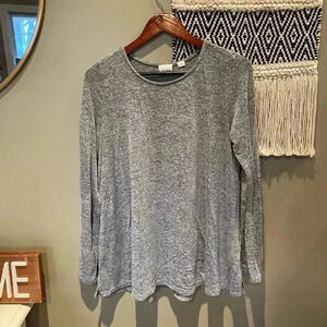 ANTHROPOLOGIE POSTMARK GRAY BLACK SWEATER M
